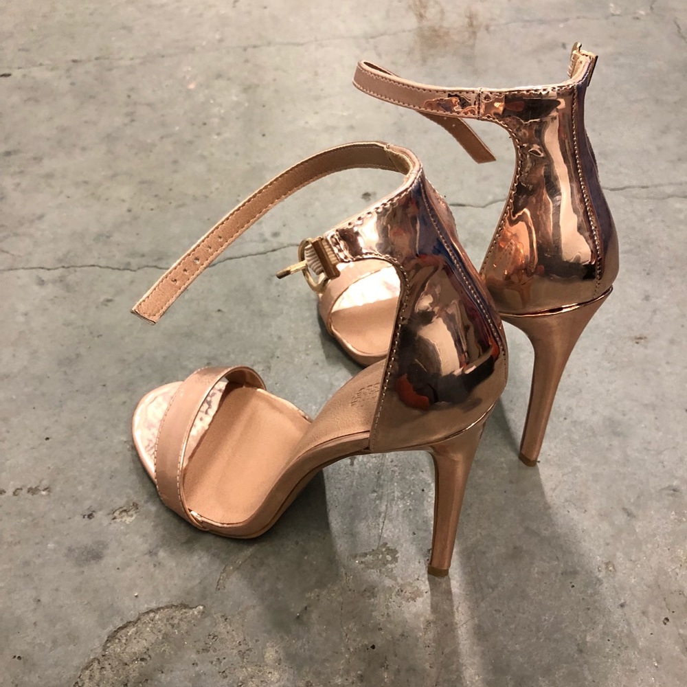 Rose gold sandal heels